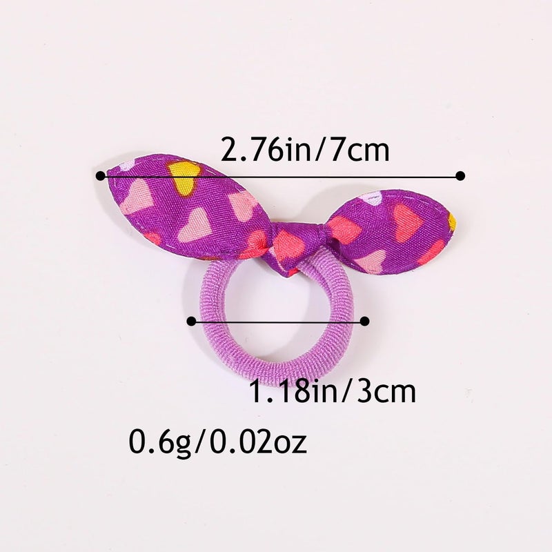 XIMA Dog Hair Accessories Set, 100 Pieces Colorful Rabbit Ear Hair Ties with Elastic Bands, Pet Grooming Bows for Dogs - Image 4
